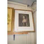 FRAMED ENGRAVING, APPROX 29 X 23CM