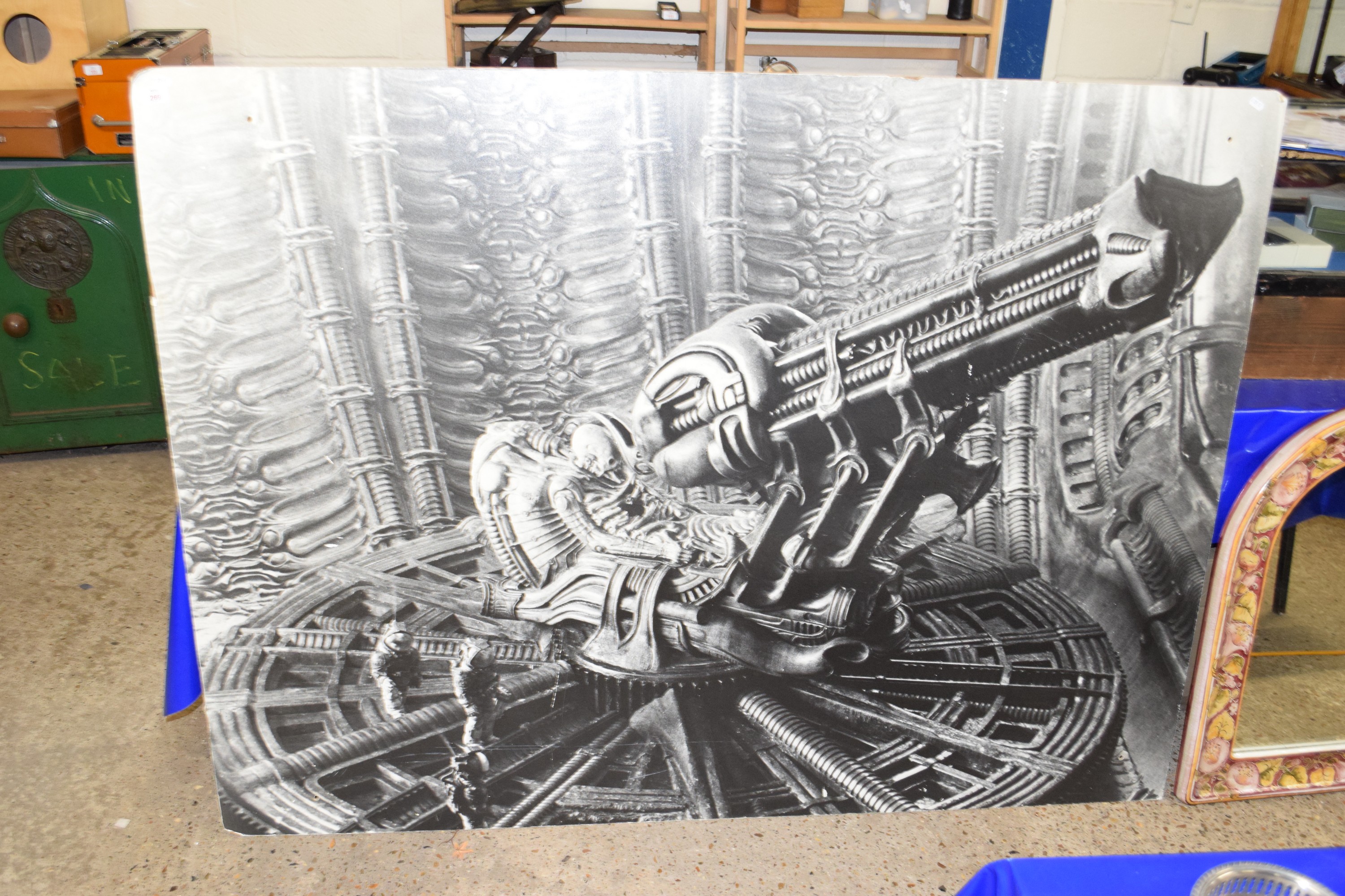 VERY LARGE MOUNTED SCI-FI PRINT, WIDTH APPROX 165CM