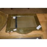 BRASS FRAMED MIRROR, WIDTH APPROX 53CM