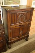 REPRODUCTION CARVED DROP FRONT COCKTAIL CABINET, WIDTH APPROX 80CM