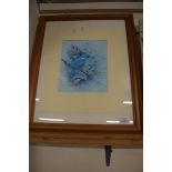FRAMED BASIL EDE PICTURE OF A KINGFISHER, FRAME WIDTH APPROX 48CM