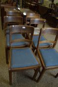 SET OF SIX CIRCA 1950S OAK DINING CHAIRS