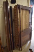 GOOD QUALITY EARLY 20TH CENTURY OAK SINGLE FOUR POSTER BED, WIDTH APPROX 92CM