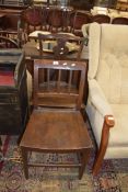 TWO VARIOUS WOODEN DINING CHAIRS