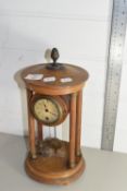 WOODEN MANTEL CLOCK, HEIGHT APPROX 28CM