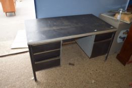 VINTAGE TWIN PEDESTAL OFFICE DESK, WIDTH APPROX 140CM