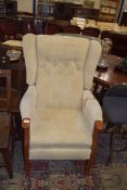 UPHOLSTERED EASY CHAIR, WIDTH APPROX 74CM MAX