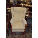 UPHOLSTERED EASY CHAIR, WIDTH APPROX 74CM MAX