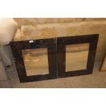 PAIR OF TWO SQUARE FRAMED MIRRORS, EACH APPROX 52CM SQ