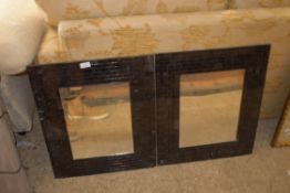 PAIR OF TWO SQUARE FRAMED MIRRORS, EACH APPROX 52CM SQ