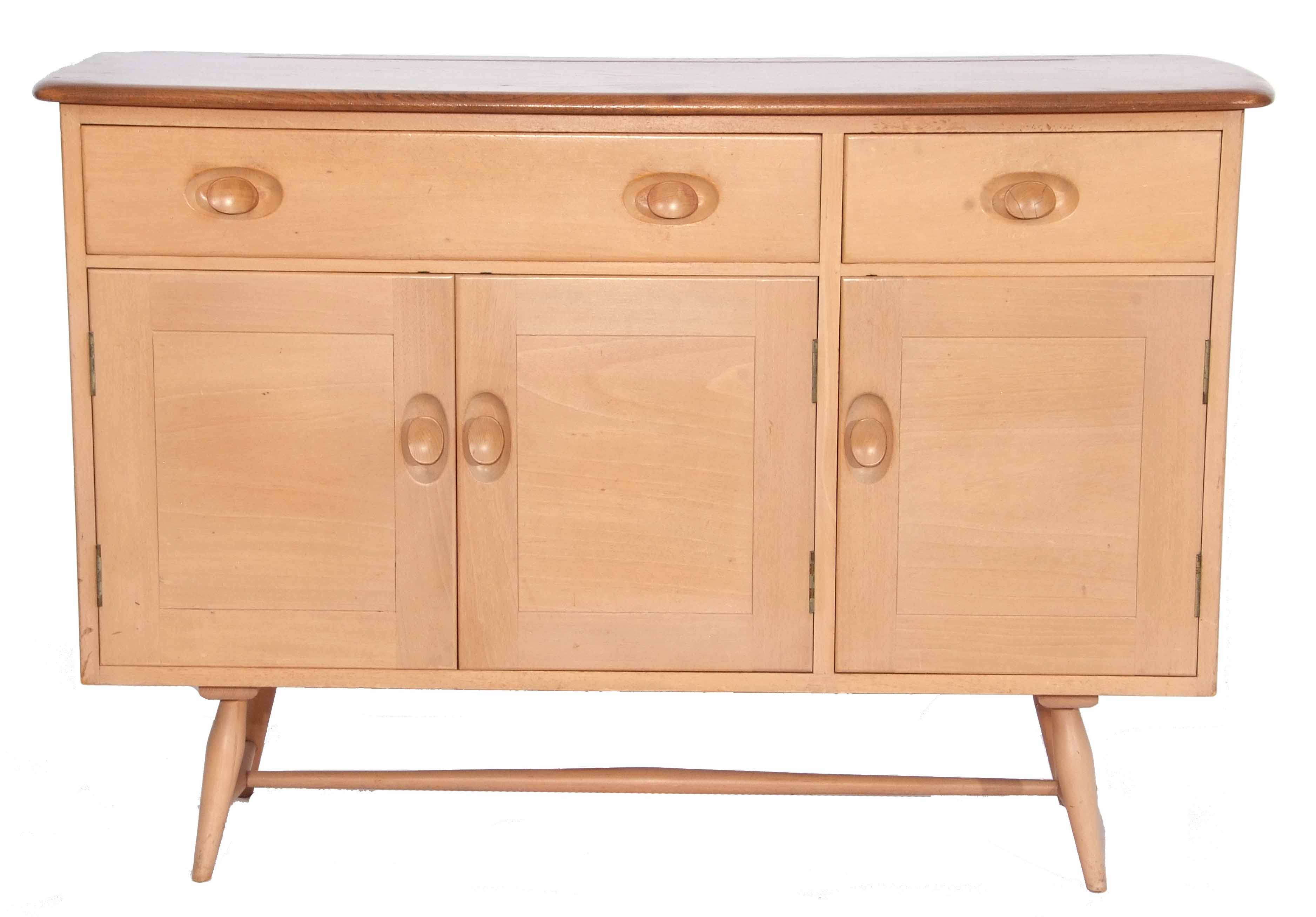 Circa 1960s Ercol sideboard comprising two drawers over three cupboards