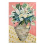 Linda Patrick, Floral still life, Acrylic on canvas, signed, 35.5 x 24ins, unframed.