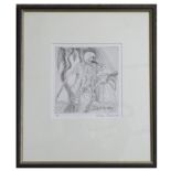 An abstract figure, mid-late 20th century, , Pencil, pen on paper, indistinctly signed, 8 x 7ins.