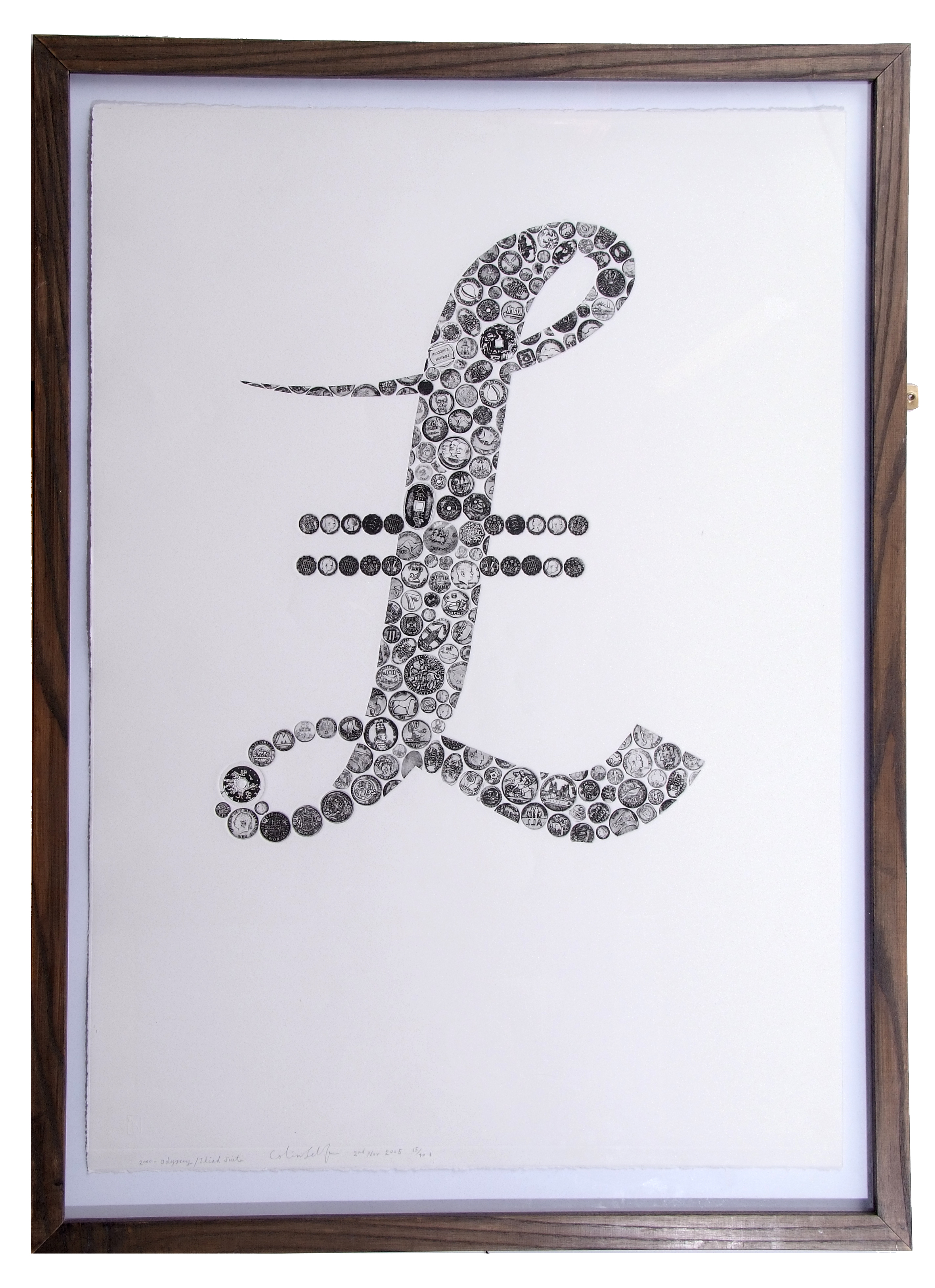 AR Colin Self (born 1941), "Pound symbol" (from The Odyssey Series)¦mixed media, signed, dated 2 Nov