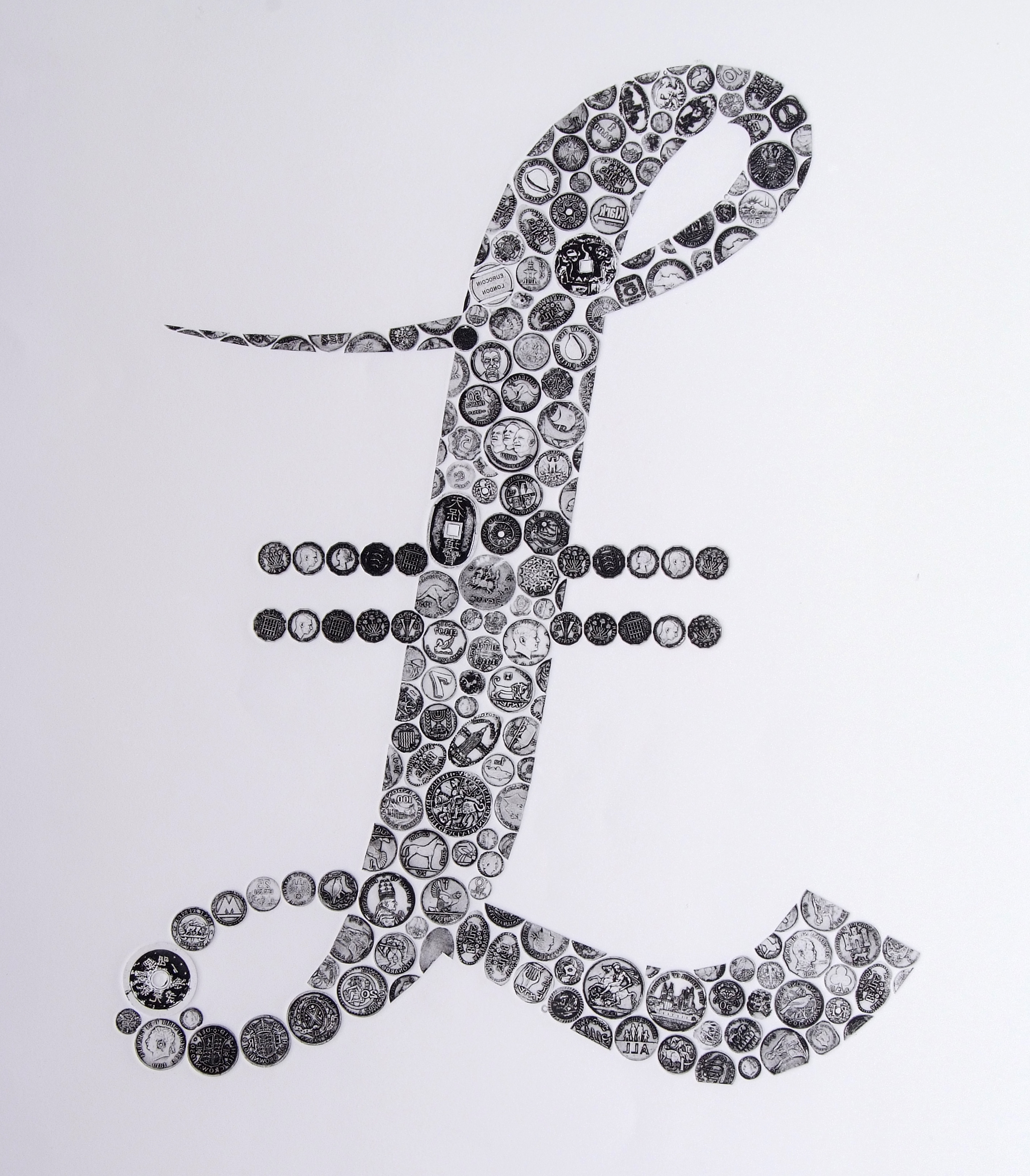 AR Colin Self (born 1941), "Pound symbol" (from The Odyssey Series)¦mixed media, signed, dated 2 Nov - Image 2 of 2