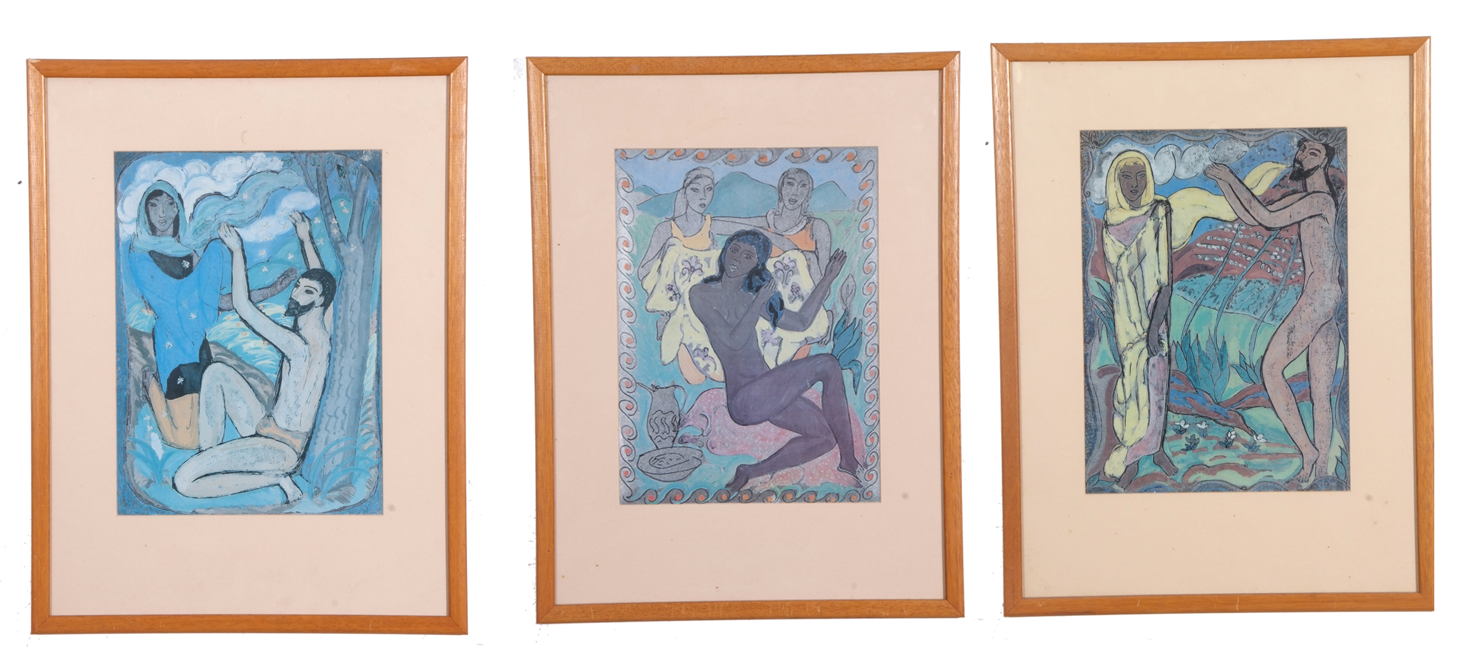 Edward Wolfe R.A.Three Coloured Prints on Foil from the limited edition of Song of Songs'14 x 10ins.