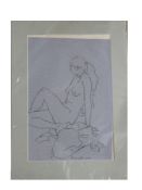 Peter Kavanagh, British Contemporary, Female Nude, Charcoal on paper, signed, 17 x 12ins, unframed.