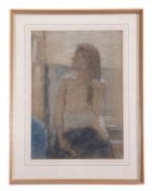 David Foggie, British, R.S.A. R.S.W. Semi-draped female figure in studio interior. , Pastel on