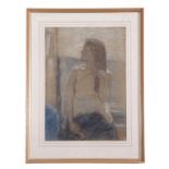 David Foggie, British, R.S.A. R.S.W. Semi-draped female figure in studio interior. , Pastel on