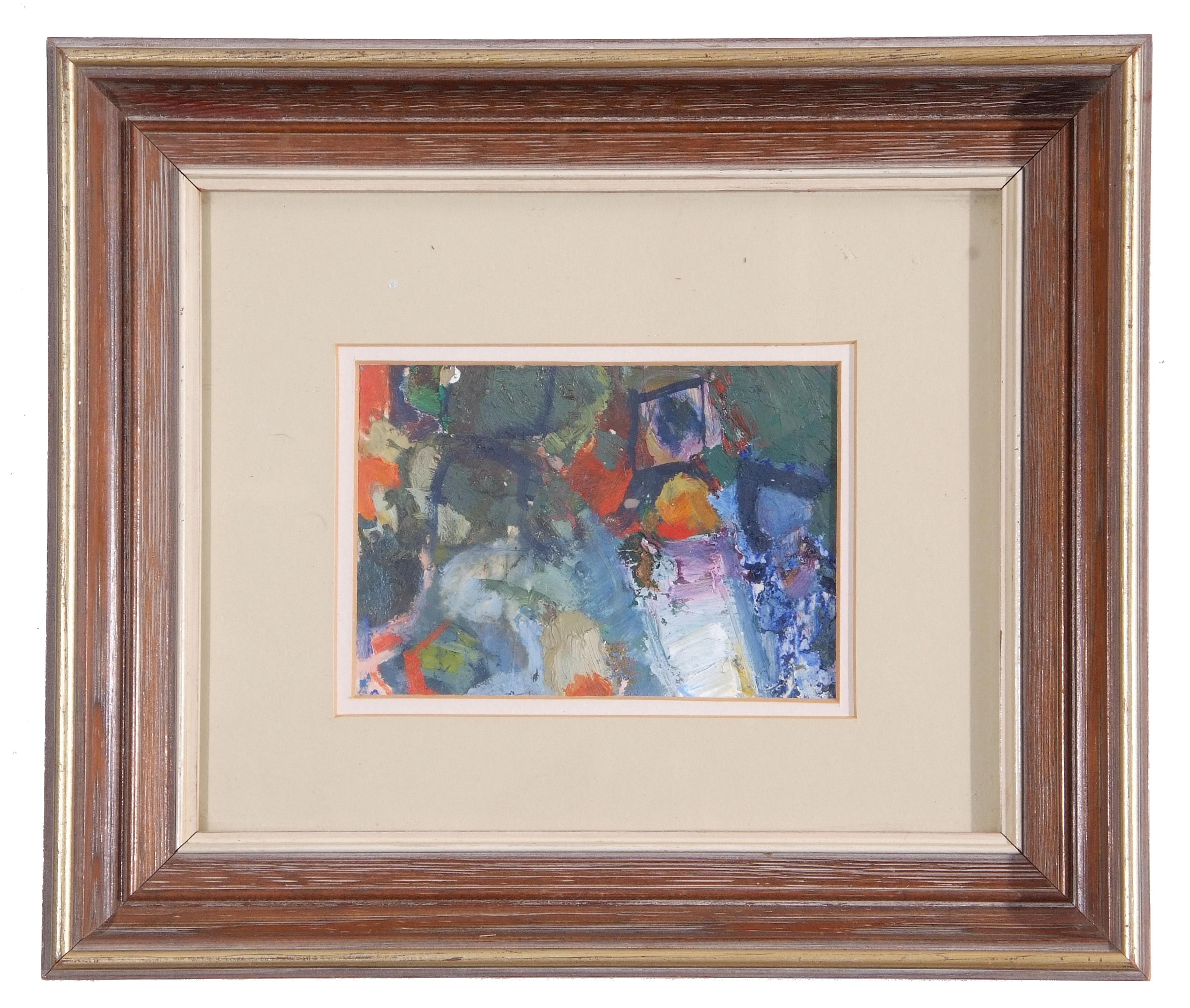 Robin Boyd, Abstract , Oil on paper, unsigned , 4.6 x 6ins.