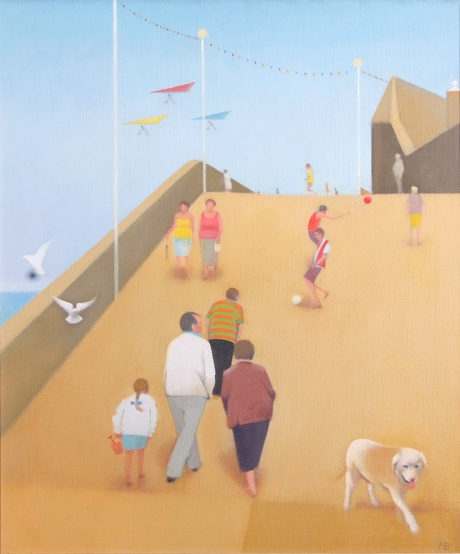 Peter Baldwin, British Contemporary, The Slope Sheringham, Norfolk, Oil on canvas, 29 x 26ins. - Image 2 of 2