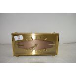 MID 20TH CENTURY ACCTIM METAL CASED MANTEL CLOCK