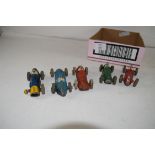 COLLECTION OF FIVE VINTAGE DINKY RACING CARS MODEL NOS 23H, 233, 232, 231 AND 230