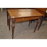 LATE VICTORIAN MAHOGANY AND WALNUT SIDE TABLE WITH REVOLVING TOP, THE INTERIOR PAINTED WITH A