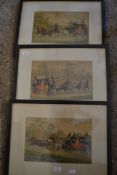 SET OF THREE FRAMED COACHING PICTURES