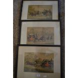 SET OF THREE FRAMED COACHING PICTURES