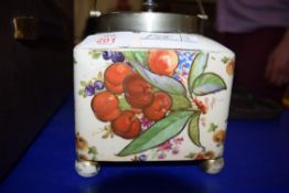 FLORAL DECORATED BISCUIT BARREL