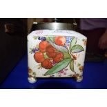 FLORAL DECORATED BISCUIT BARREL