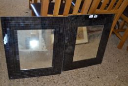 PAIR OF TWO SQUARE FRAMED MIRRORS, EACH APPROX 52CM SQ