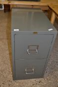 GREY METAL TWO DRAWER FILING CABINET WITH LABEL JARROLDS OF NORWICH, 71CM HIGH