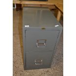 GREY METAL TWO DRAWER FILING CABINET WITH LABEL JARROLDS OF NORWICH, 71CM HIGH