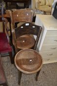 TWO THONET STYLE BENTWOOD CIRCULAR SEAT CAFÉ CHAIRS