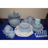 QTY OF JOHNSON BROS BLUE DAWN DINNER WARES