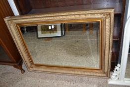 MODERN BEVELLED WALL MIRROR IN GILT FINISH FRAME, 70 X 95CM