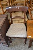 SINGLE VICTORIAN MAHOGANY BAR BACK DINING CHAIR