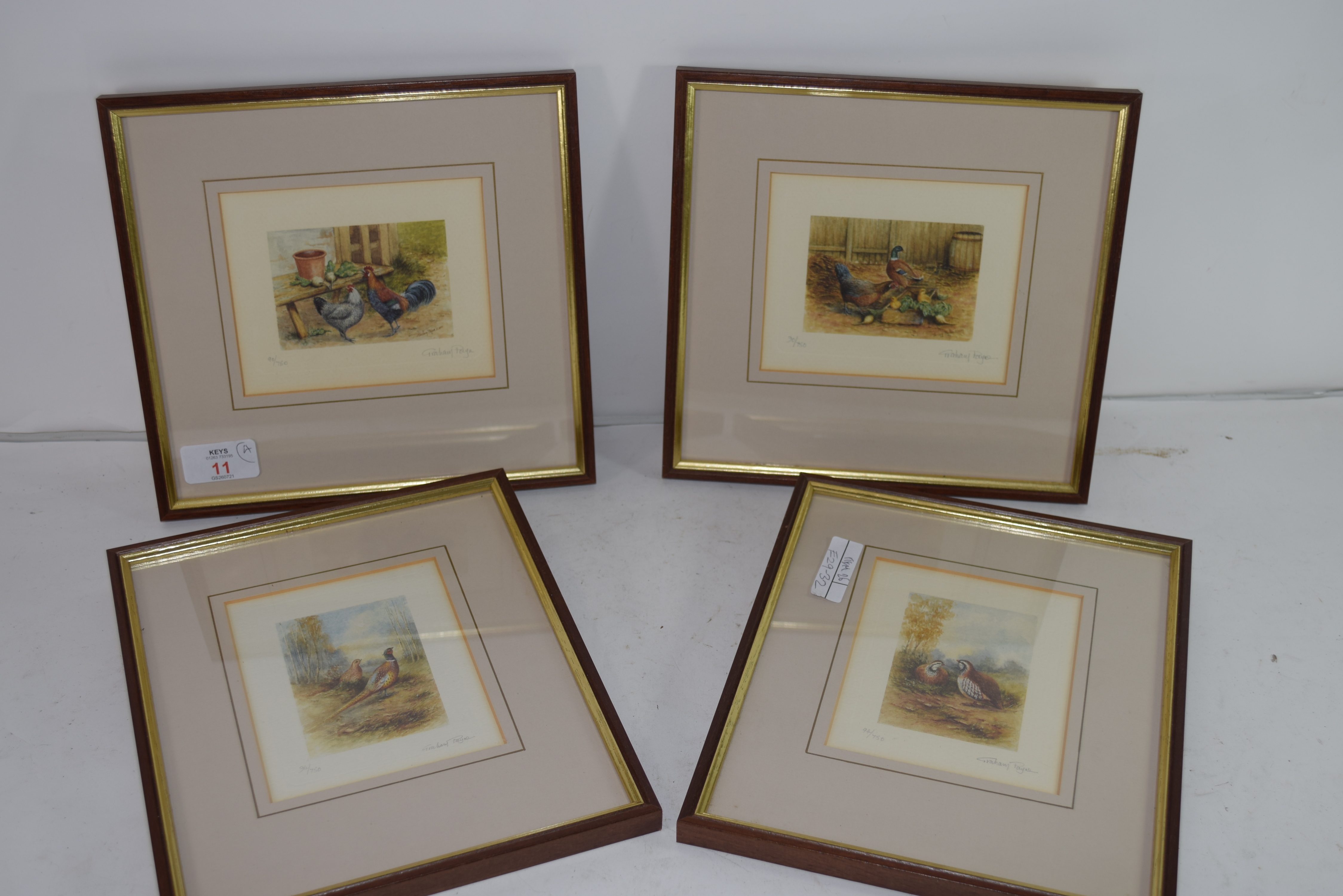 GRAHAM PAYNE, GROUP OF FOUR COLOURED LIMITED EDITION PRINTS, GAME BIRDS AND POULTRY