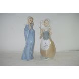 TWO NAO FIGURES, ONE OF A GIRL WITH LAMB, THE OTHER OF A GIRL PRAYING (2)