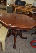 VICTORIAN OCTAGONAL OCCASIONAL TABLE, POSSIBLY FRENCH, APPROX 90CM