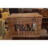 FORTNUM & MASON WICKER PICNIC HAMPER, 58CM WIDE