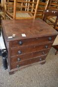 19TH CENTURY CHEST OF DRAWERS RAISED ON BRACKET FEET, WIDTH APPROX 70CM