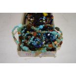 BOX CONTAINING VARIOUS BEADED NECKLACES