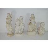 FOUR VARIOUS PARIAN WARE FIGURES