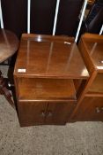 MAHOGANY VENEERED TWO DOOR BEDSIDE CABINET, 65CM HIGH