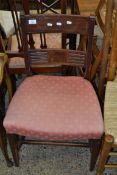 SINGLE 19TH CENTURY DINING CHAIR WITH PINK UPHOLSTERED SEAT