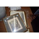 MIXED LOT: FRAMED COLOURED PRINTS TO INCLUDE L GREY ARTISTS PROOF STUDY OF DOVES PLUS VARIOUS