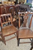 TWO VARIOUS WOODEN DINING CHAIRS